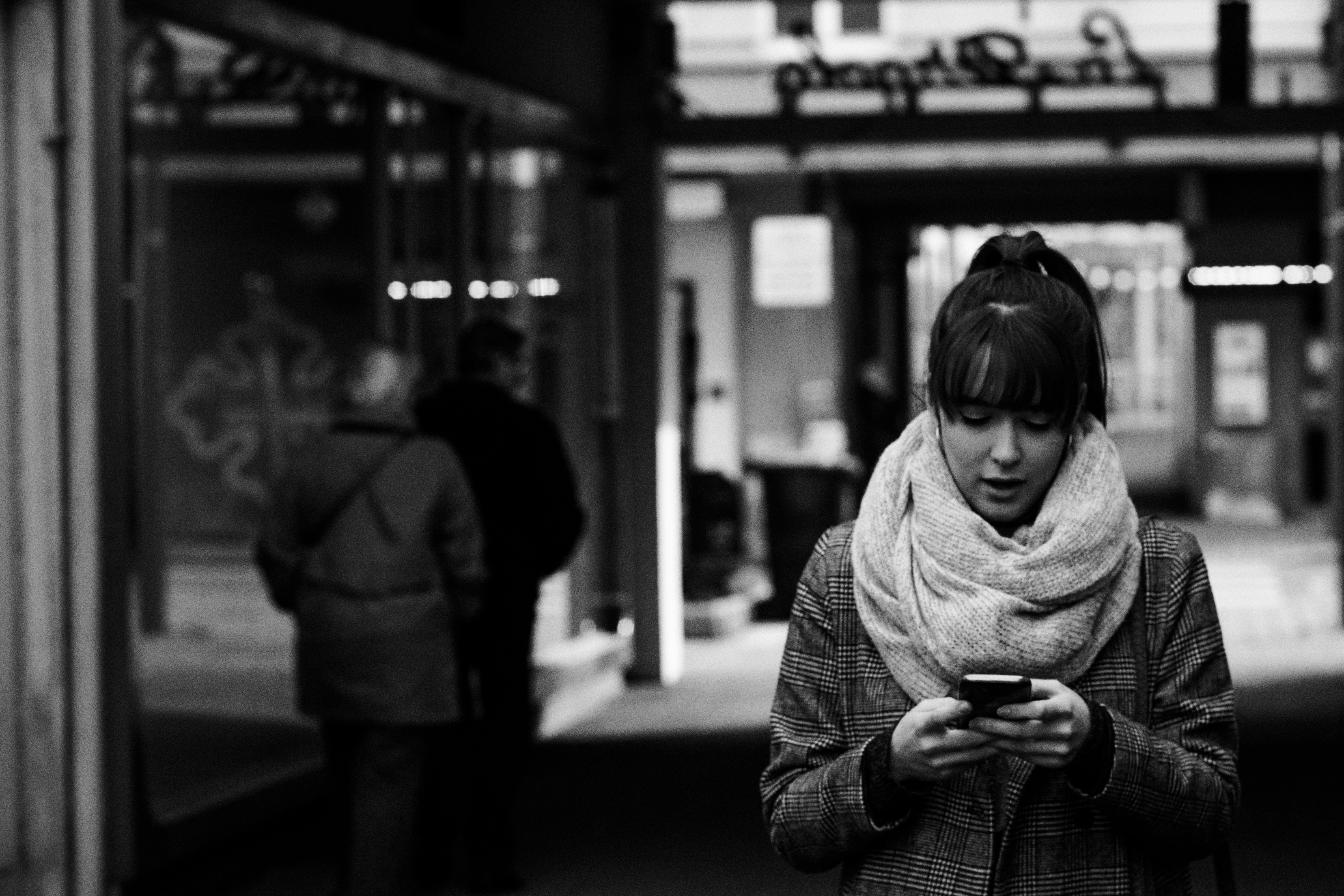 Woman looking at her phone