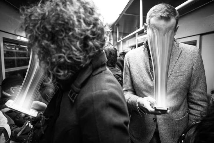 A person's face melting into the screen.